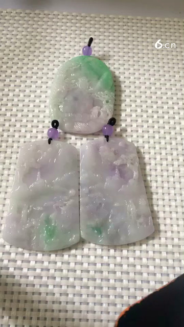 紫色山水牌