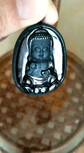 墨翠观音挂件，种老肉细小千捡漏