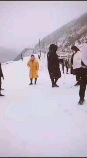 打雪仗😂😂