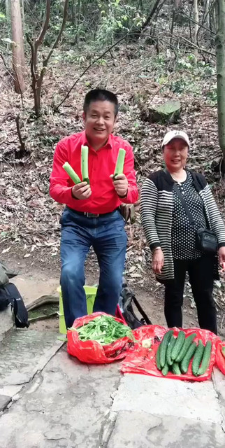 张家界帮大妈卖黄瓜