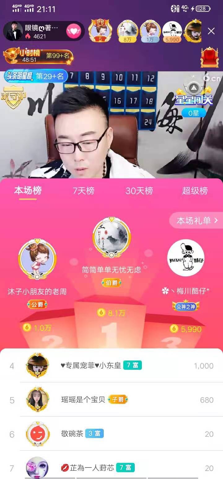 眼镜ღ著名婚庆主持人的主播照片