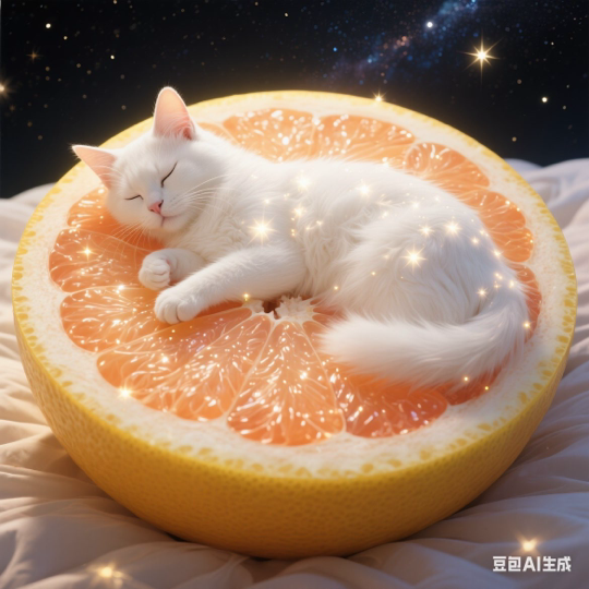 躺柚子怀里的猫海报