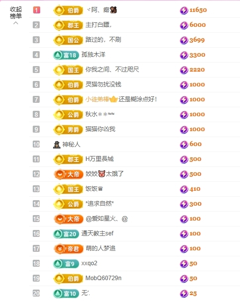 依芝の求百元榜主播图片