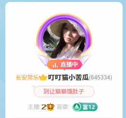 叮叮猫小苦瓜主播图片