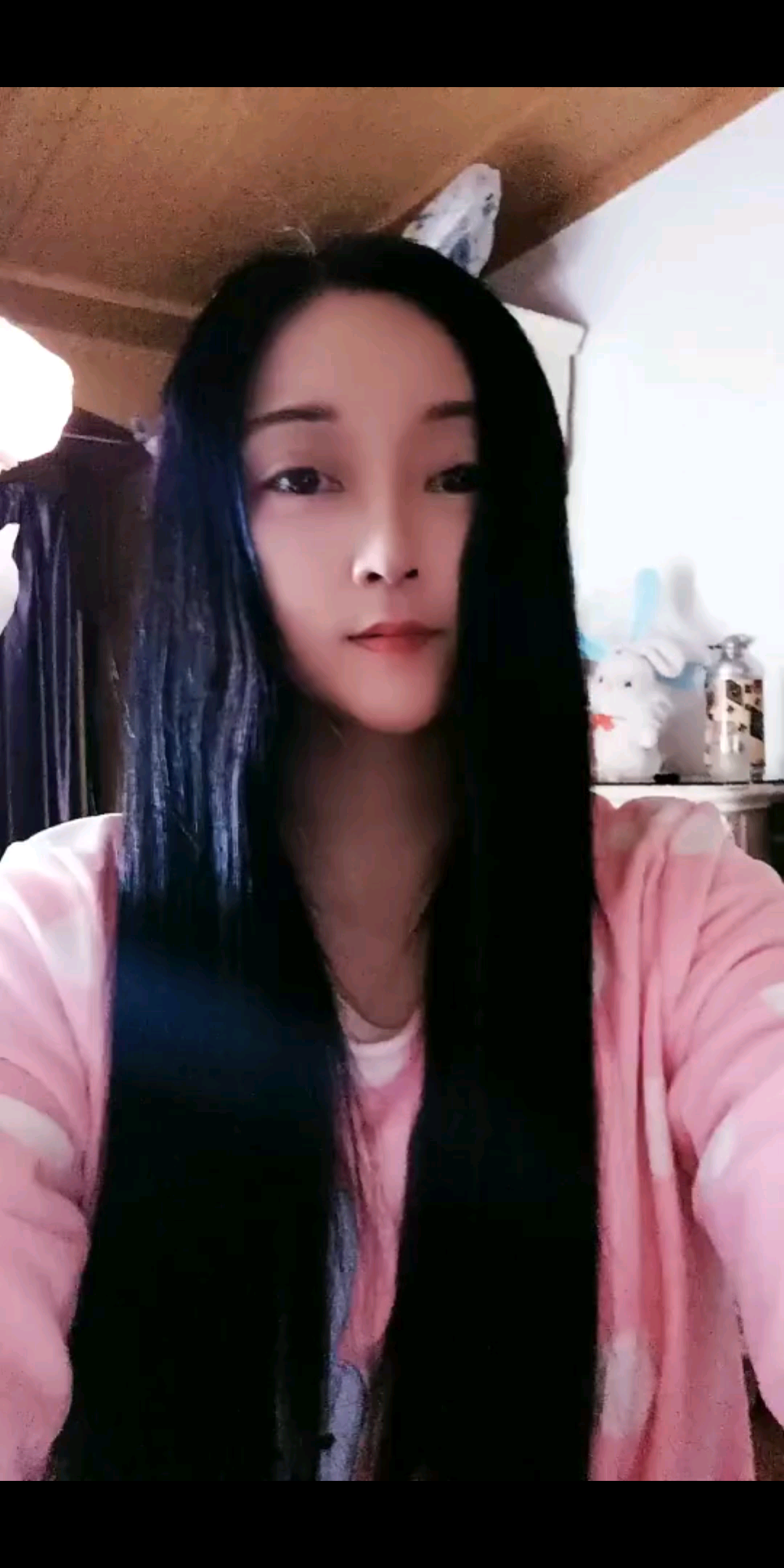长发留影