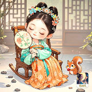 美女抱着佩琪喊妈