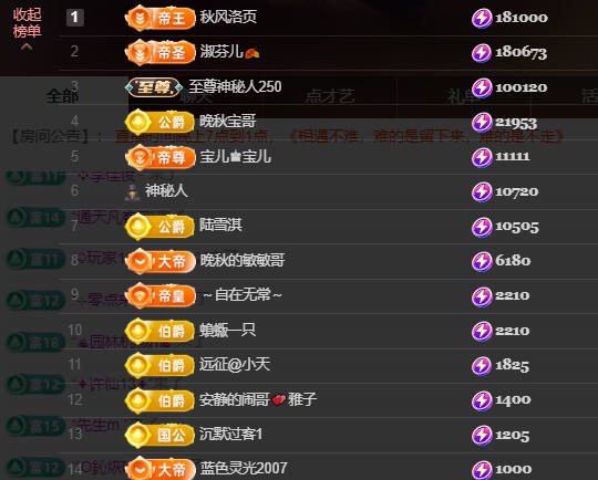 晚秋《求盛典票》主播图片