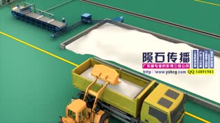 广东中山钾钠长石整线动画球磨机车间整线动画矿山整线机械动画